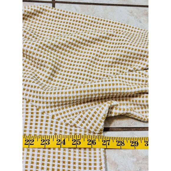 Ava & Viv Plus Size 4X Tan And White Balloon Sleeve Check Print Blouse Boho - Picture 7 of 10